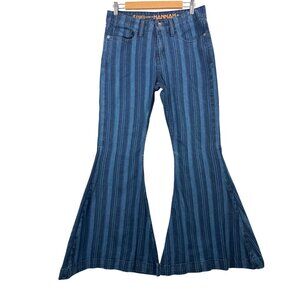 Cruel Denim Hannah Flare striped jeans retro rodeo cowgirl sz 29